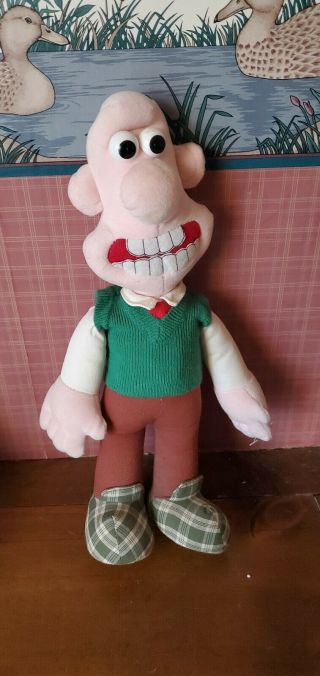 Rare Aardman Animation Wallace And Gromit " Wallace " Soft Plush Doll Toy 15 "