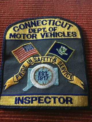 State Of Connecticut Dept.  Of Motor Vehicles Inspector Police Patch