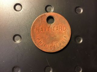 Vintage Philadelphia Navy Yard Tool Check Brass Tag