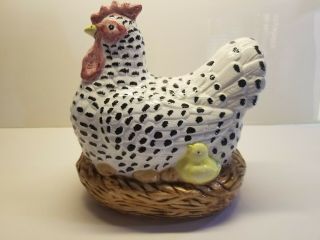 Vintage Ceramic Hen On Nest With Chicks And Eggs 1998 Cbk Limited