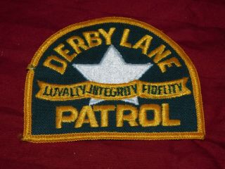 Derby Lane Patrol Police Patch Loyalty Integrdy Fidelity St.  Petersburg Florida