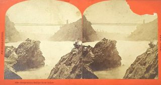 Stereoview By Geo Barker,  Suspension Bridge From Below,  Niagara Falls Ny A31