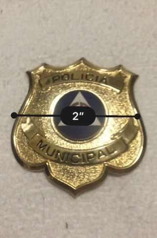 Vintage International Police Metal Badge • Policia “CD” Municipal • 3