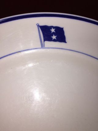 Set Of 7 Wwii Era Us Navy Rear Admiral 2 Star Blue Flag Dinner Plates Shenango