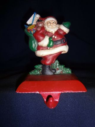Midwest Cast Iron Santa Claus Christmas Stocking Hanger Holder Vguc