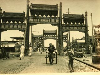 China Peking Beijing Lamatemple Gate 1910s Real Photo Postcard