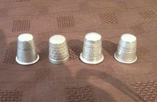 Solid Sterling Silver Thimbles Set Of 4 All Full English Hallmarks - No Pinholes