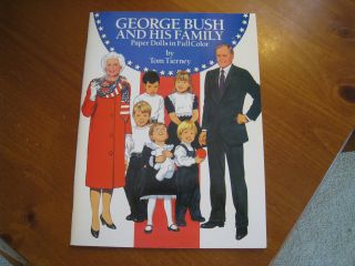 President George H W Bush & Barbara Bush Paper Dolls Book Tierney Dover 1990