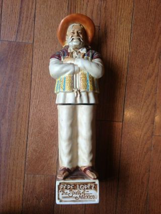 Vintage Pepe Lopez Tequila Decanter 17 " Tall
