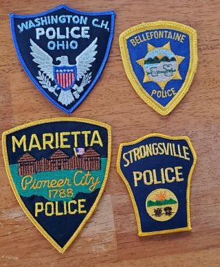 Four Different Ohio City Police Patches Group 2