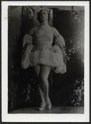 Vintage 1920s Spicy Leggy Costumed Follies Showgirl Charles Sheldon Photograph