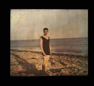 _autochrome On Glass Young Man On The Shore Of Sea.