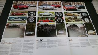 1979 Porsche 911 Sc 928 924 Turbo Sales Brochure Fold Out Poster Mbx8