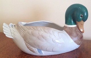 Fitz And Floyd Ceramic Mallard Duck Bowl 1986