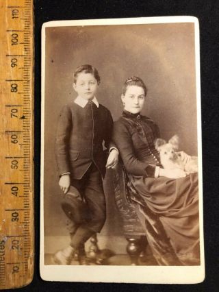 G Antique 1800s W Sherwood Workington Dog Victorian B&w Photo Cabinet Card