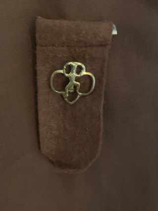 Girl Scout Brownie Vest Sz L (14 - 16) Brown Poly/Cotton,  1994 3