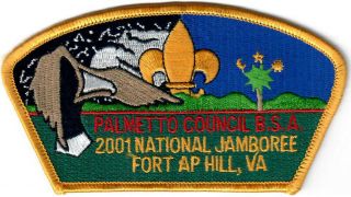 2001 Bsa Scout National Jamboree Patch Jsp Palmetto Council Troop 1509