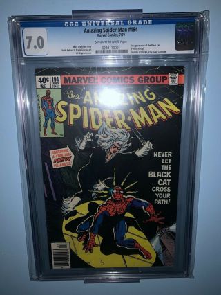 Spider - Man 194 Cgc 7.  0 1 1st Appearance Of The Black Cat Spider - Verse