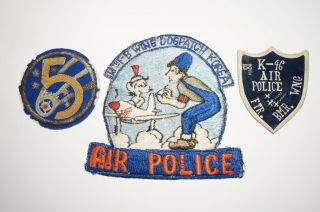 18th Fighter Bomber Wing Air Police Patch Korean War,  Badge And Bullion 5 Af Mp