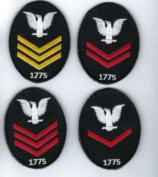 Set Of (4) 1st 2nd And 3rd Class Petty Officer Patches E - 4 E - 5 E - 6 Navy Crows