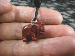 (an - Ele - 6) Baby Red Jasper Elephant Gemstone Carving Pendant Necklace Elephants