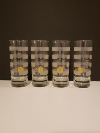 Set Of Four Jack Daniels Tennessee Honey Whiskey Highball Glasses With Bee Logo