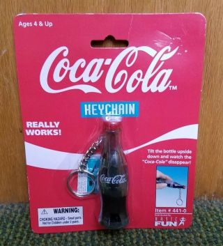 & Coca - Cola 1999 Miniature Disappearing Coke Bottle Keychain Coke