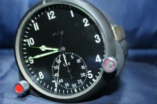 Soviet Aircraft Clock 123ChS Military USSR MIG Su Russia Cockpit Chronograph 1 3