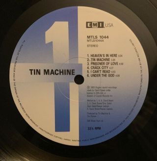 TIN MACHINE SELF TITLED LP DAVID BOWIE EMI UK 1989 EX 3