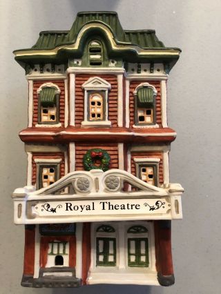 Dickens Keepsake Lighted Porcelain Christmas Village Royal Theatre Building 1993