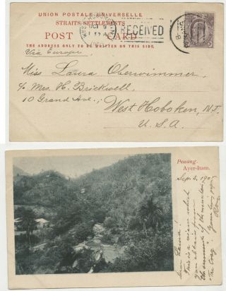 83.  Rare Postcard Malaysia Ayer - Itam Stamp Cancel Penang - Nj 1905