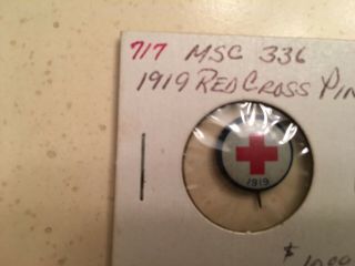 Vintage 1919 Red Cross Pin Back Button