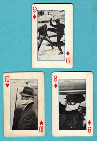 3 Single Swap Playing Cards Game Cards The Green Hornet Tv Show Vintage Bee