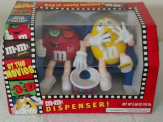 M&ms At The Movies In 3 - D Limited Edition Candy Dispenser Yellow Red
