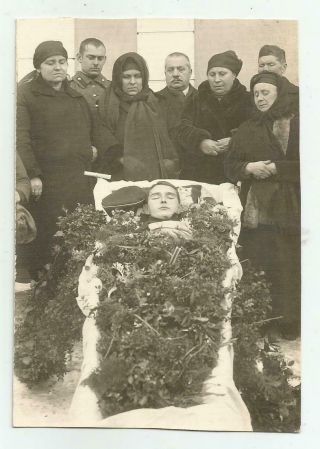 Post Mortem Photo,  Funeral - Young Man,  Boy.  Photo Of Bulgaria A300