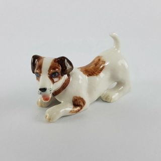 Lovely Jack Russell Terrier Parson Puppy Dog Ceramic Miniature Figurine Gift