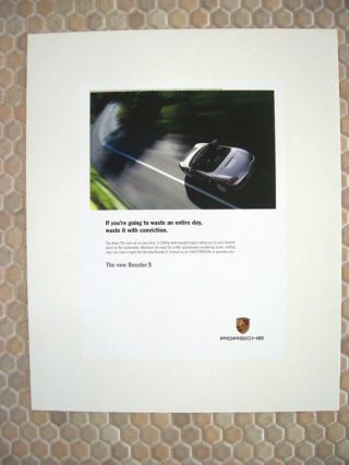 Porsche Official 986 Boxster S " Conviction " Advertising Poster 2003.