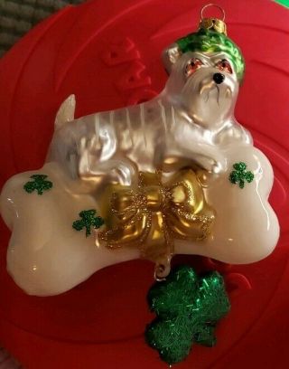 West Highland Terrier Christmas Tree Ornament - Westie Irish Glass