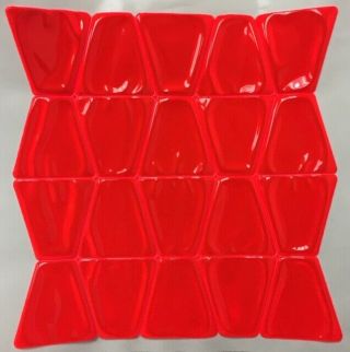 Red - Orange Fire Helmet Tetrahedrons (20 Per Sheet)