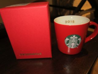 Starbucks Espresso Mug Red 3oz Ceramic Demitasse Cup 2015 Retired W Box