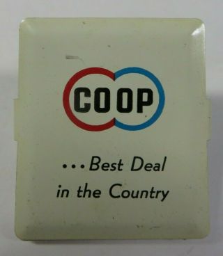 Vintage Metal Magnetic Paper Clip Binder Advertising Co - Op Grain Farm