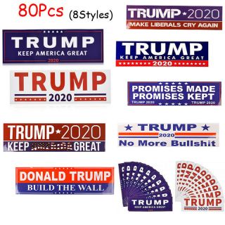 80pcs Donald Trump For President 2020 Keep America Great Bumper Car Stickers Us