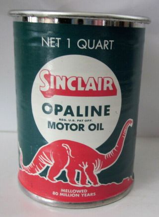 Nos Vintage Sinclair Opaline Motor Oil Tin Can Bank