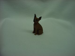 Miniature Pinscher Red Brown Puppy Dog Figurine Hand Painted Small Mini Min Pin