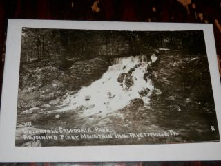 Fayetteville Pa - Old Real - Photo Postcard - Waterfall - Rppc - Laughlin 6