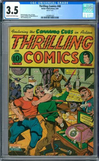 Thrilling Comics 48 Cgc 3.  5 (c - Ow) Alex Schomburg Cover
