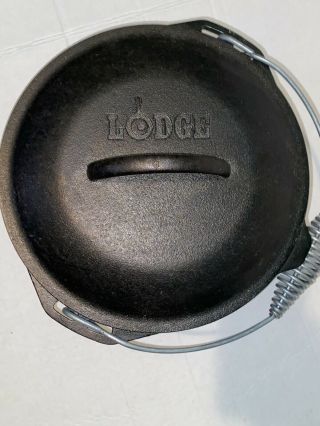 Vintage Lodge Cast Iron No.  8 Dutch Oven W/self Basting Lid 10 1/4 "