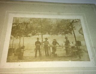 Rare Antique Spanish American War Soldiers,  Camp C.  1899 Small Cabinet Photo Us