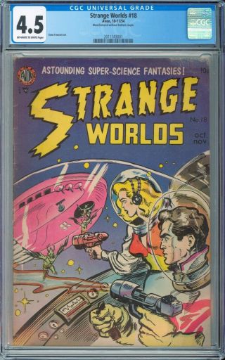 Strange Worlds 18 Cgc 4.  5 - Classic Science - Fiction Sci - Fi Gga 50s Space Comic