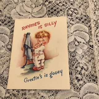 Vintage Greeting Card Birthday Silly Boy Rust Craft